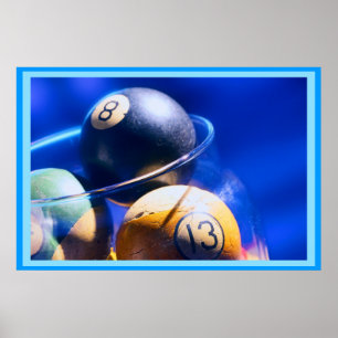 Poster Billard bleu