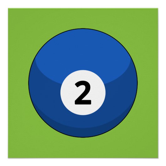 Poster Billard bleu numéro deux (Devant)
