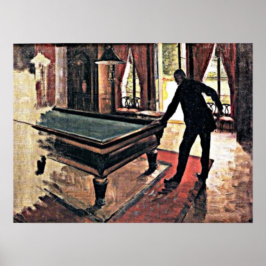 Poster Billard - Caillebotte, célèbre peinture, (Devant)