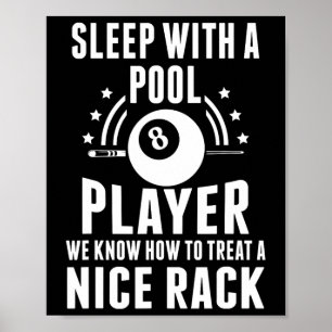 Poster Billard Dormir Avec Un Joueur De Piscine Drôle Bil