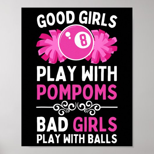 Poster Billard Drôle Pour Femmes Filles 8 Ll Billard Pool (Devant)