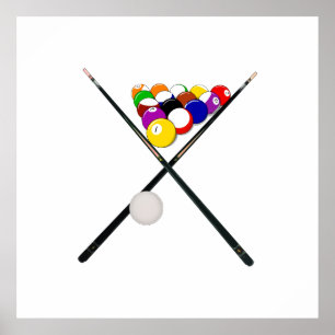 Poster Billard et billard