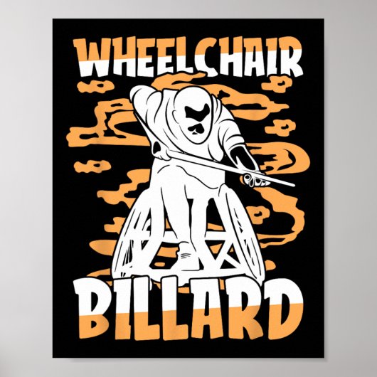 Poster Billard Fauteuil roulant - Table 9 Ll Pool (Devant)