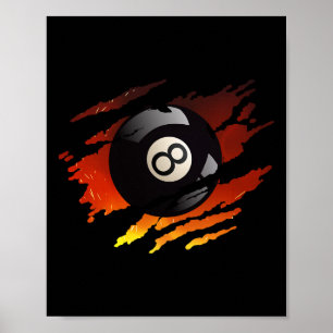 Poster Billard Hommes 8 Ball Pool Ligue Snooker Eigh