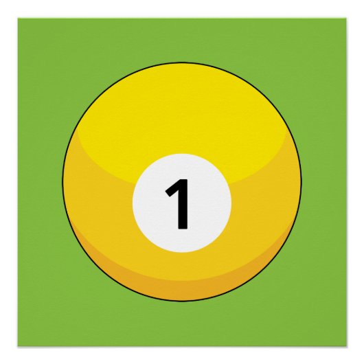 Poster Billard jaune numéro un (Devant)