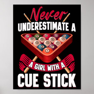 Poster Billard Joueuse de table Snooker Pyramide Billia