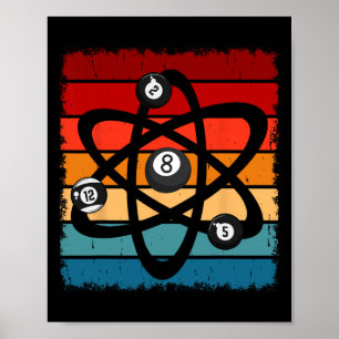 Poster Billard Salle de billard Sport Atom Science Ret Vi