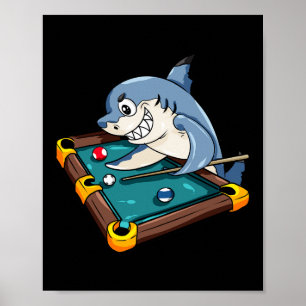 Poster Billard Shark Pool Snooker Player Cadeau
