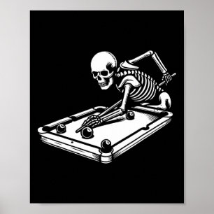 Poster Billard squelette billard snooker de la piscine d'