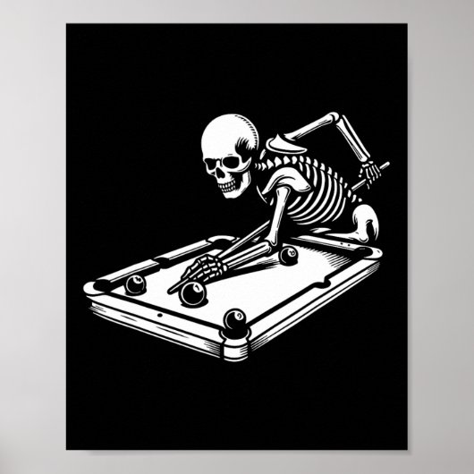 Poster Billard squelette billard snooker de la piscine d' (Devant)