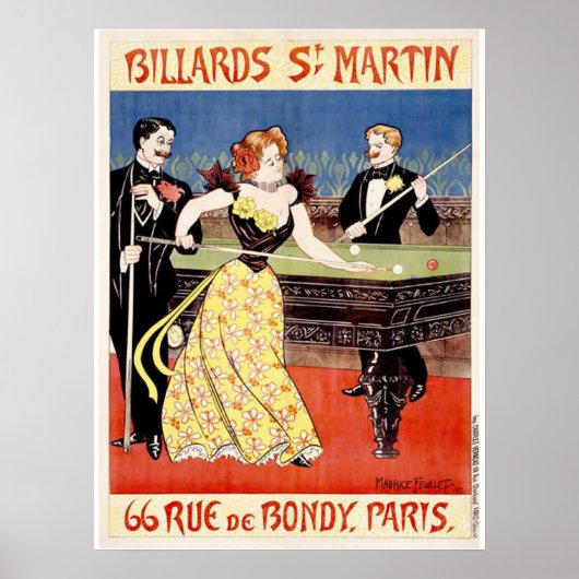 Poster Billard St. Martins, Paris (Devant)