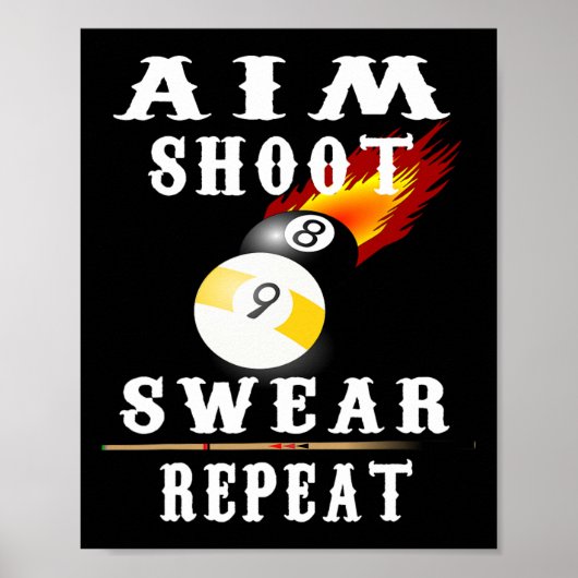 Poster Billard Vintage Retro Pool (Devant)