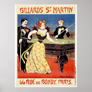 Poster Billards St Martins, Paris