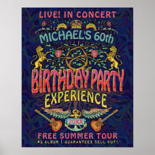Poster Billet de concert de groupe de rock pour fête d'an