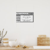 Poster billet de concert gris (Cuisine)