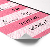 Poster billet de concert rose (Coin)