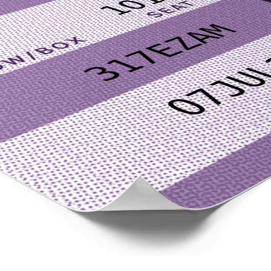 Poster billet de concert violet (Coin)