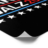 Poster Billet démocrate Harris Tim Walz 2024 (Coin)