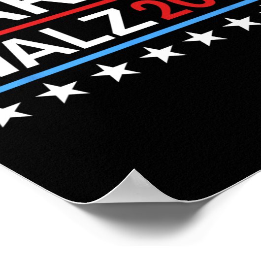 Poster Billet démocrate Harris Tim Walz 2024 (Coin)