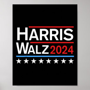 Poster Billet démocrate Harris Tim Walz 2024