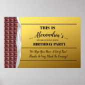 Poster Billet d'or personnalisé Chocolat Anniversaire (Devant)