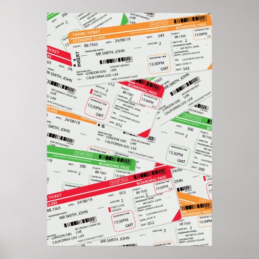Poster Billets de ligne aérienne (Devant)