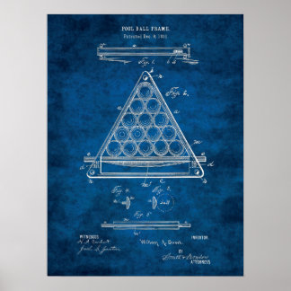 Poster Billiard Ball Brevet Art #3 Rec Room Wall Art