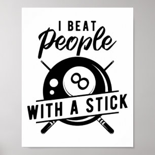 Poster Billiard Battre Les Gens Avec Un Bâton Drôle Billi