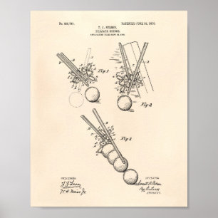 Poster Billiard Bridge 1908 Patent Art - Old Peper