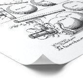 Poster Billiard Bridge 1910 Patent Art - Livre blanc (Coin)