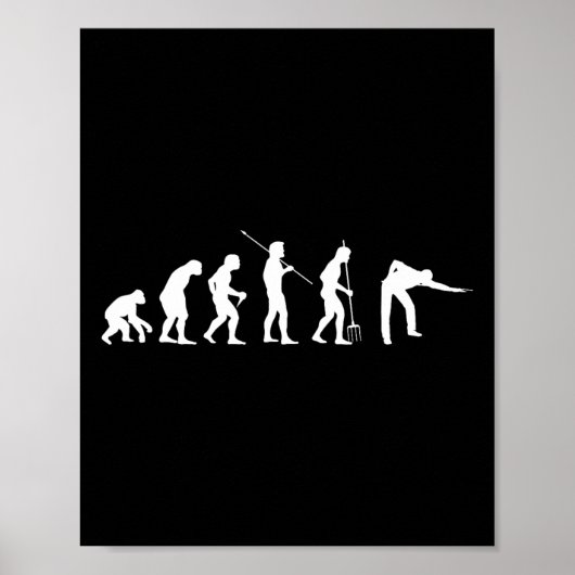 Poster Billiard Evolution Snooker Pool Chalk Billiard Pla (Devant)
