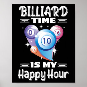 Poster Billiard Heure Heureuse Avec Billiard