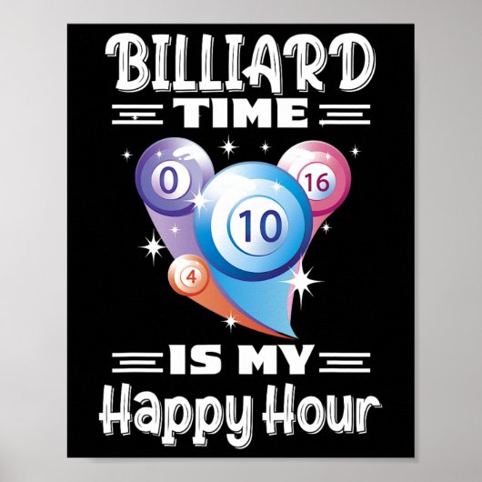 Poster Billiard Heure Heureuse Avec Billiard (Devant)
