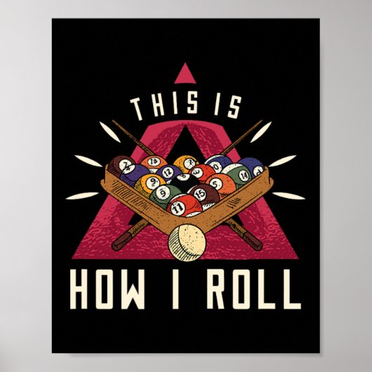 Poster Billiard I Roll Billiards Jeu Snooker Pool Billiar (Devant)