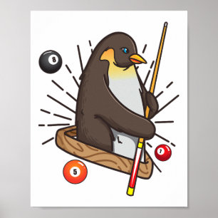 Poster Billiard Penguin Hustler Pool Chemises Girls Snook