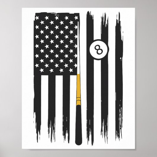 Poster Billiard Pool Player Billiards Table Etats-Unis Am (Devant)