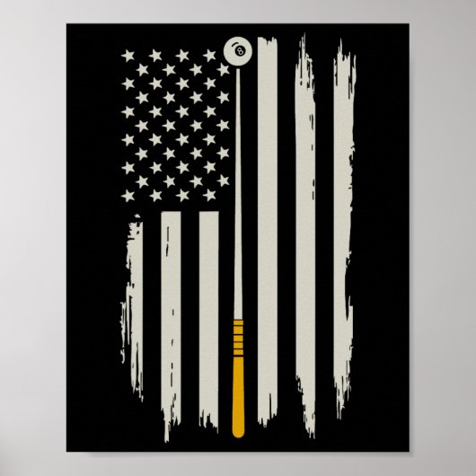 Poster Billiard Pool Player Billiards Table Etats-Unis Am (Devant)