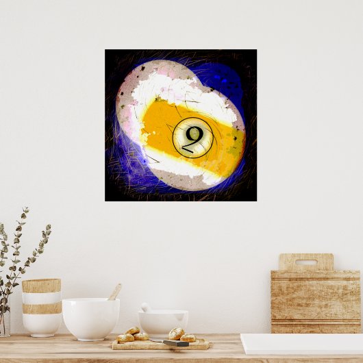 POSTER BILLIARDS BALL NUMÉRO 9 (Cuisine)