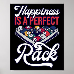 Poster Billiards Bonheur Parfait Pool En Rack Minimaliste