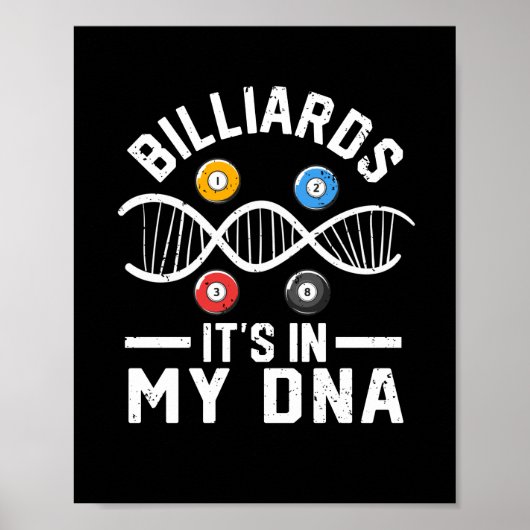 Poster Billiards C'est dans mon ADN Funny Pool (Devant)