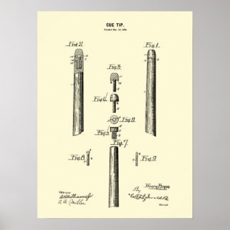 Poster Billiards Cue Imprimerie d'art de brevet #6