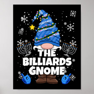 Poster Billiards Gnome Drôle juif Hanoukka Gnome Billia