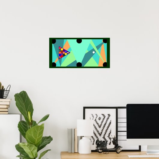 POSTER BILLIARDS Pool Tabel ABSTRACT, verpakt en k (Thuiskantoor)