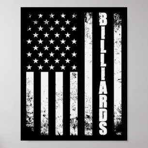 Poster Billiards Snooker American Flag Jeux américains Sp