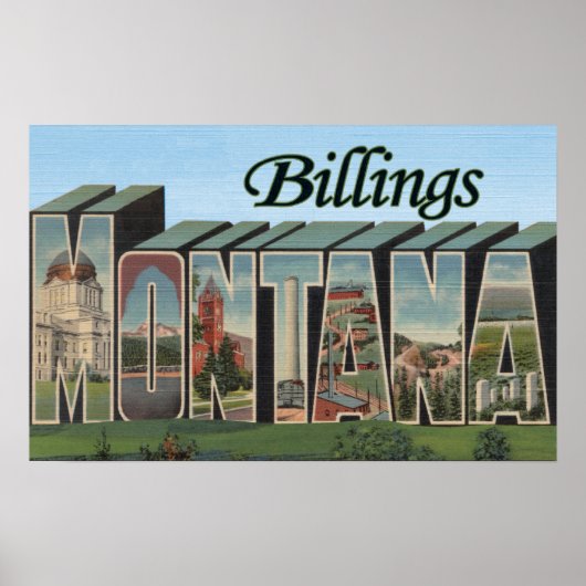 Poster Billings, Montana - Scènes de grandes lettres (Devant)