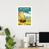 Poster Billings Montana vintage (Bureau à domicile)