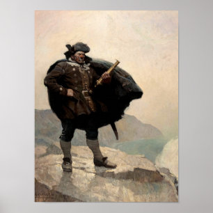 Poster Billy Bones, île au trésor par N. C. Wyeth
