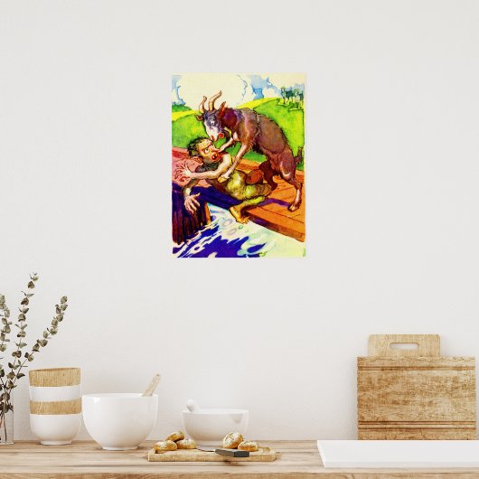 Poster billy chèvre gruff et troll (Cuisine)