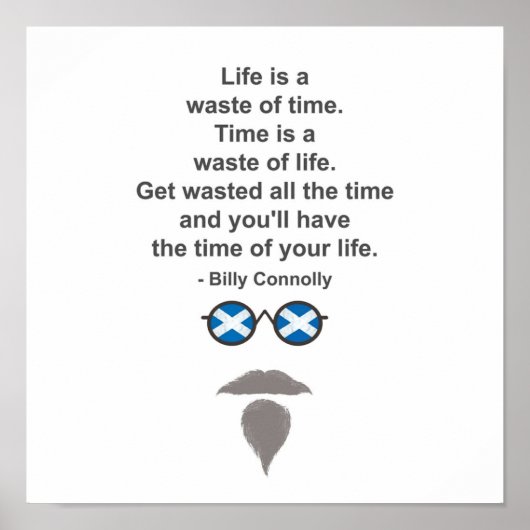 Poster Billy Connolly lunettes et devis (Devant)