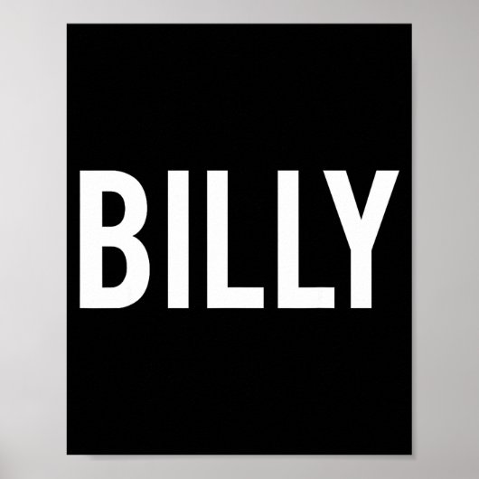 Poster Billy - Cool New Funny Name Fan Gift Tee  (Devant)